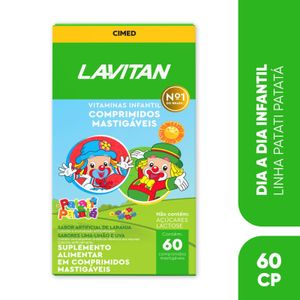 Suplemento Vitamínico Infantil Lavitan Patati Patatá Sabor Uva, Lima-limão E Artificial De Laranja 60 Comprimidos Mastigáveis