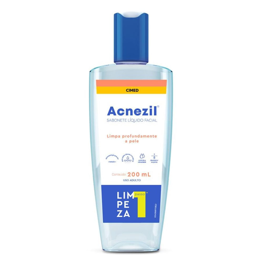 Sabonete Líquido Facial Anti Acne Acnezil Antisséptico 200ml