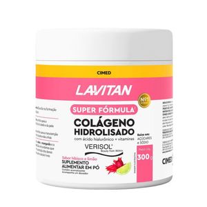 Suplemento Alimentar Em Pó Lavitan Colágeno Hidrolisado Super Fórmula Sabor Hibisco e Limão 300g