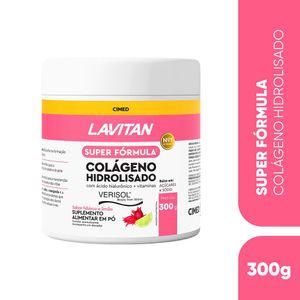 Suplemento Alimentar Em Pó Lavitan Colágeno Hidrolisado Super Fórmula Sabor Hibisco e Limão 300g