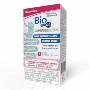 Suplemento Alimentar Bio GG Probiótico + Vitamina D 1.000UI 7 Sachês de 1,2g Cada