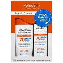 Kit Helioderm Protetor Solar Corporal FPS70 200ml + Protetor Solar Facial FPS70 50g