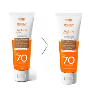 Protetor Solar Darrow Actine FPS70 Tom 3 - Médio Escuro 40g