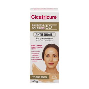 Protetor Solar Facial Cicatricure FPS50 Antissinais Cor Clara 40g