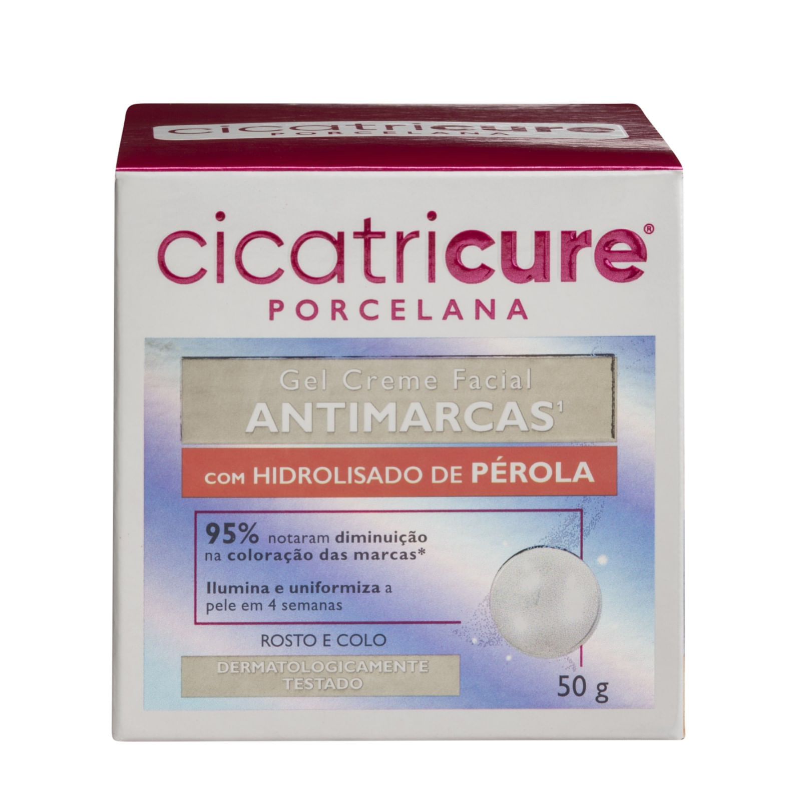 Gel Creme Facial Cicatricure Porcelana Antimarcas 50g