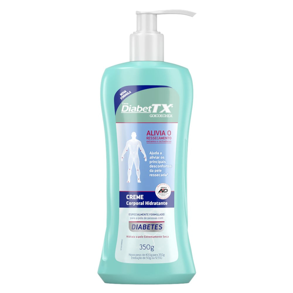 Creme Corporal Hidratante Para Peles Secas DiabetTX 350g
