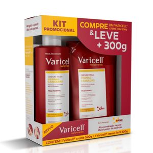 Kit Varicell Creme para Pernas Cansadas Pele Normal 300g + Creme para Pernas Cansadas Pele Normal Refil 300g