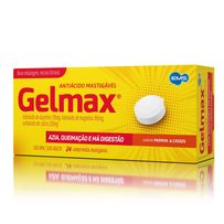 Gelmax Ems Papaya&Cassis Antiácido 24 Comprimidos Mastigáveis