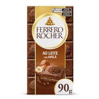Chocolate Ferrero Rocher ao Leite com Avelã Tablete 90g