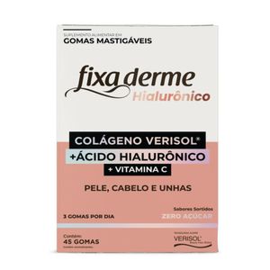 Suplemento Alimentar Fixa Derme Hialurônico + Colágeno Verisol 45 Gomas