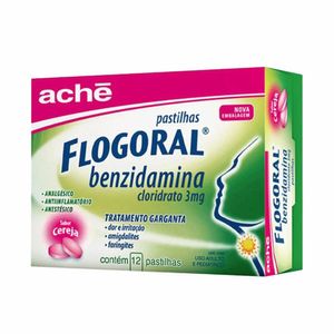 Pastilhas Flogoral Sabor Cereja Aché 12 Pastilhas