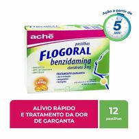 Pastilhas Flogoral Sabor Laranja Aché 12 Pastilhas