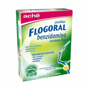 Flogoral 3mg Menta 8 pastilhas