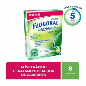 Flogoral 3mg Menta 8 pastilhas