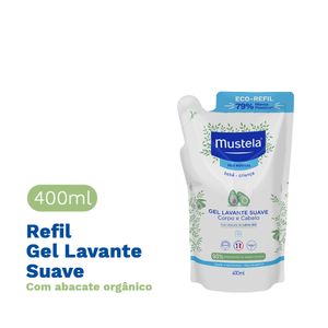 Gel Lavante Suave Mustela Corpo e Cabelo Refil 400ml