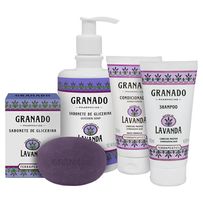 Kit Granado Terrapeutics Banho Relaxante Lavanda Shampoo 180ml + Condicionador 180ml + Sabonete Líquido 300ml + Sabonete em Barra 90g