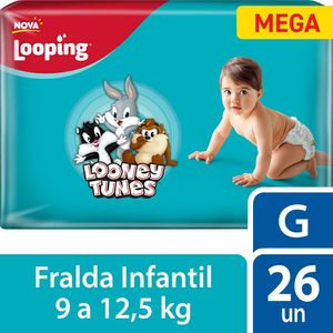 Fralda Looping Looney Tunes Mega G 26 Unidades
