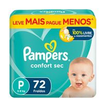 Fralda Pampers Confort Sec P 72 Unidades