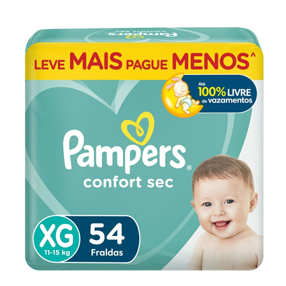 Fralda Pampers Confort Sec XG 54 Unidades