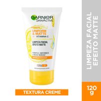 Limpeza Facial Garnier Uniform & Matte Vitamina C Antioleosidade 120g