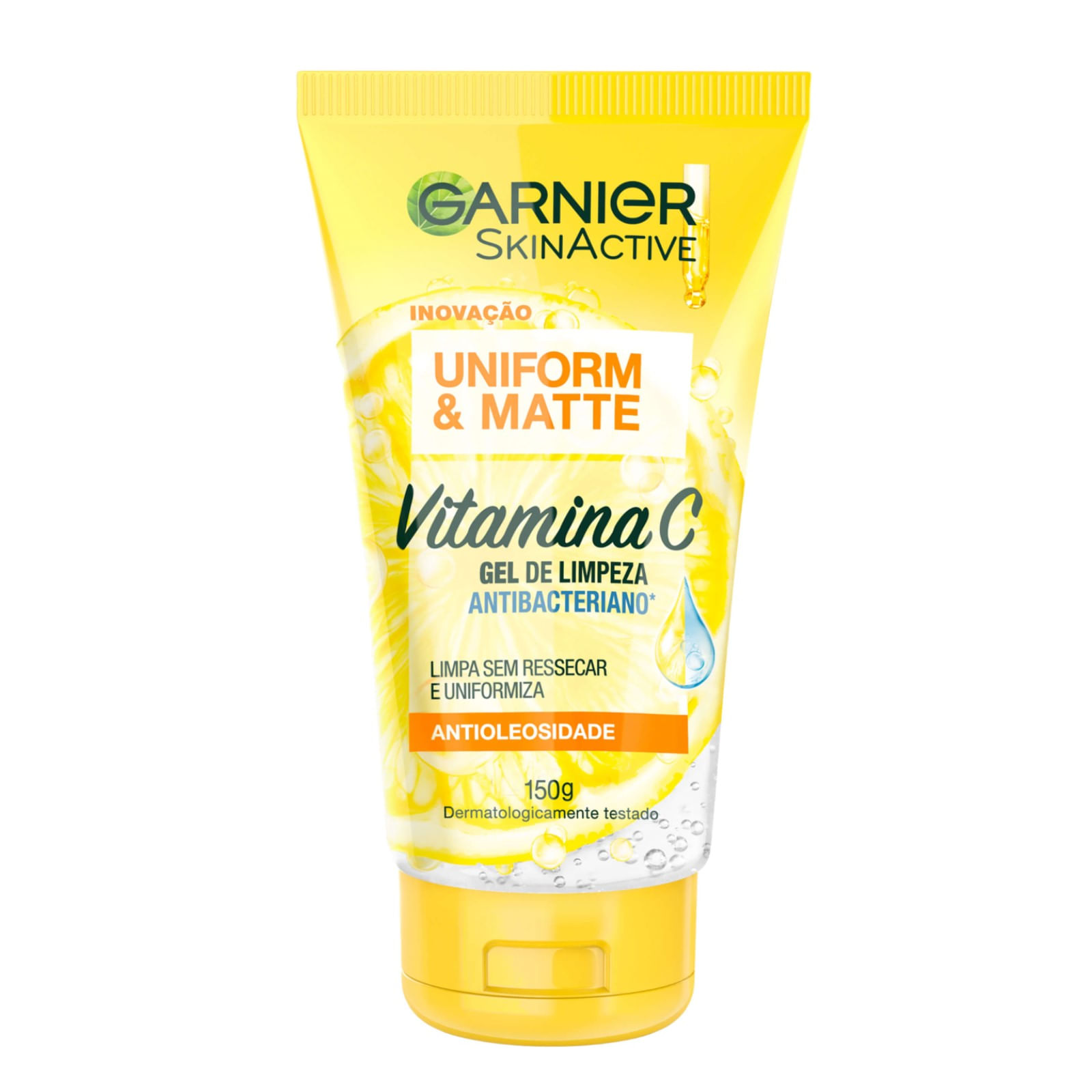 Gel de Limpeza Facial Antibacteriano Garnier Uniform & Matte Vitamina C 150g