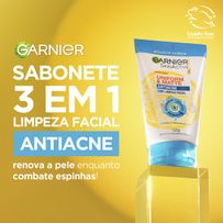 Sabonete Facial 3 em 1 Garnier Uniform & Matte Antiacne 120g