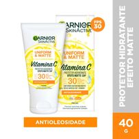 Protetor Solar Facial Hidratante Garnier Uniform & Matte Vitamina C FPS30 40g