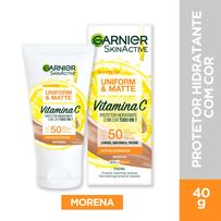 Protetor Solar Facial Hidratante Garnier Uniform & Matte Vitamina C FPS50 Morena 40g
