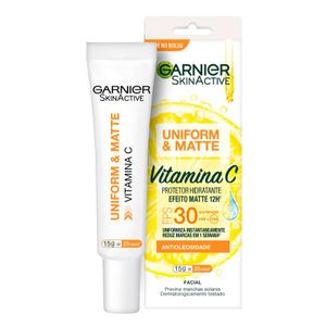 Protetor Solar Facial Hidratante Garnier Uniform & Matte Vitamina C FPS30 15g