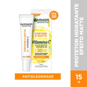 Protetor Solar Facial Hidratante Garnier Uniform & Matte Vitamina C FPS30 15g
