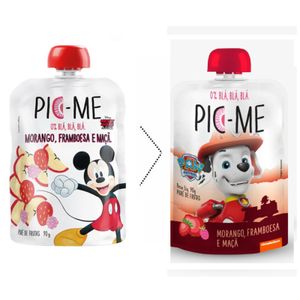 Purê De Frutas Pic-Me Patrulha Canina Morango, Framboesa e Maçã 90g
