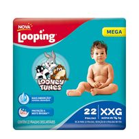 Fralda Looping Looney Tunes Mega XXG 22 Unidades