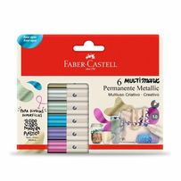 Marcador Permanente Faber Castell Multimark Metal 6 Cores