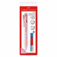 Lapiseira 0.7mm e Caneta Faber Castell 3 em 1 Poly Multifunções Rosa 1 Unidade