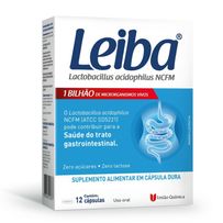Probiótico Leiba 1 Bilhão 12 Cápsulas