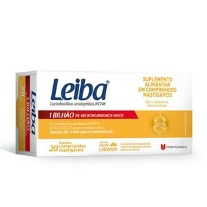 Probiótico Leiba 1 Bilhão Sabor Laranja 20 Comprimidos Mastigáveis