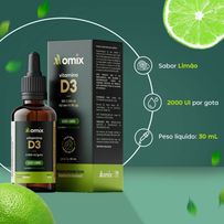 Vitamina D3 Omix 2000UI Sabor Limão Gotas 30ml