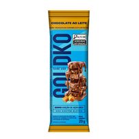 Barra de Chocolate Goldko ao Leite com Pedaços de Caramelo e Flor de Sal Zero Açúcares 20g