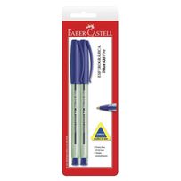 Caneta Esferográfica Faber Castell Trilux 0.8mm Azul 2 Unidades