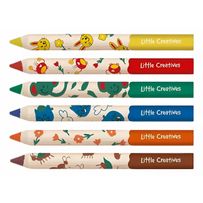 Meu Primeiro Lápis de Cor Faber Castell Little Creatives Com 6 Cores + 1 Apontador