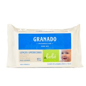 Lenços Umedecidos Bebê Peles Sensíveis Granado 50 Lenços