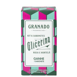 Sabonete Em Barra Granado Glicerina Rosa e Hortelã 3 Sabonetes Hortelã + 3 Sabonetes Rosa De 90g Cada