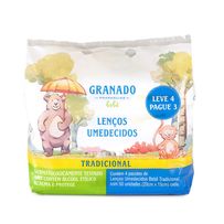 Lenço Umedecido Granado Bebê 4 Pacotes de 50 Unidades Cada