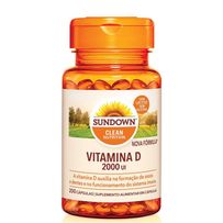Suplemento Alimentar Sundown Vitamina D 2000UI 200 Cápsulas