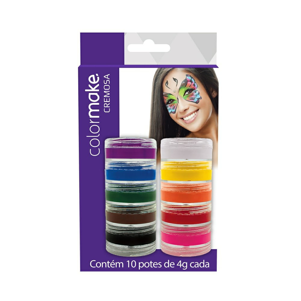 Tinta Cremosa Colormake 10 Cores de 4g Cada