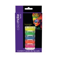 Tinta Cremosa Colormake Neon 5 Cores de 4g Cada