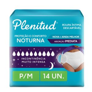 Roupa Íntima Plenitud Noturna para Incontinência P/M 14 Unidades