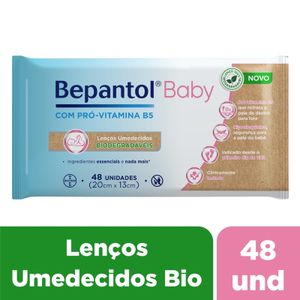 Lenços Umedecidos Bepantol Baby Biodegradáveis 48 Unidades