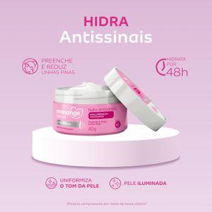 Gel Creme Hidratante Facial Monange Hidra Antissinais com Ácido Hialurônico e Niacinamida 80g