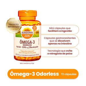 Suplemento Alimentar Sundown Ômega 3 Odorless 72 Cápsulas
